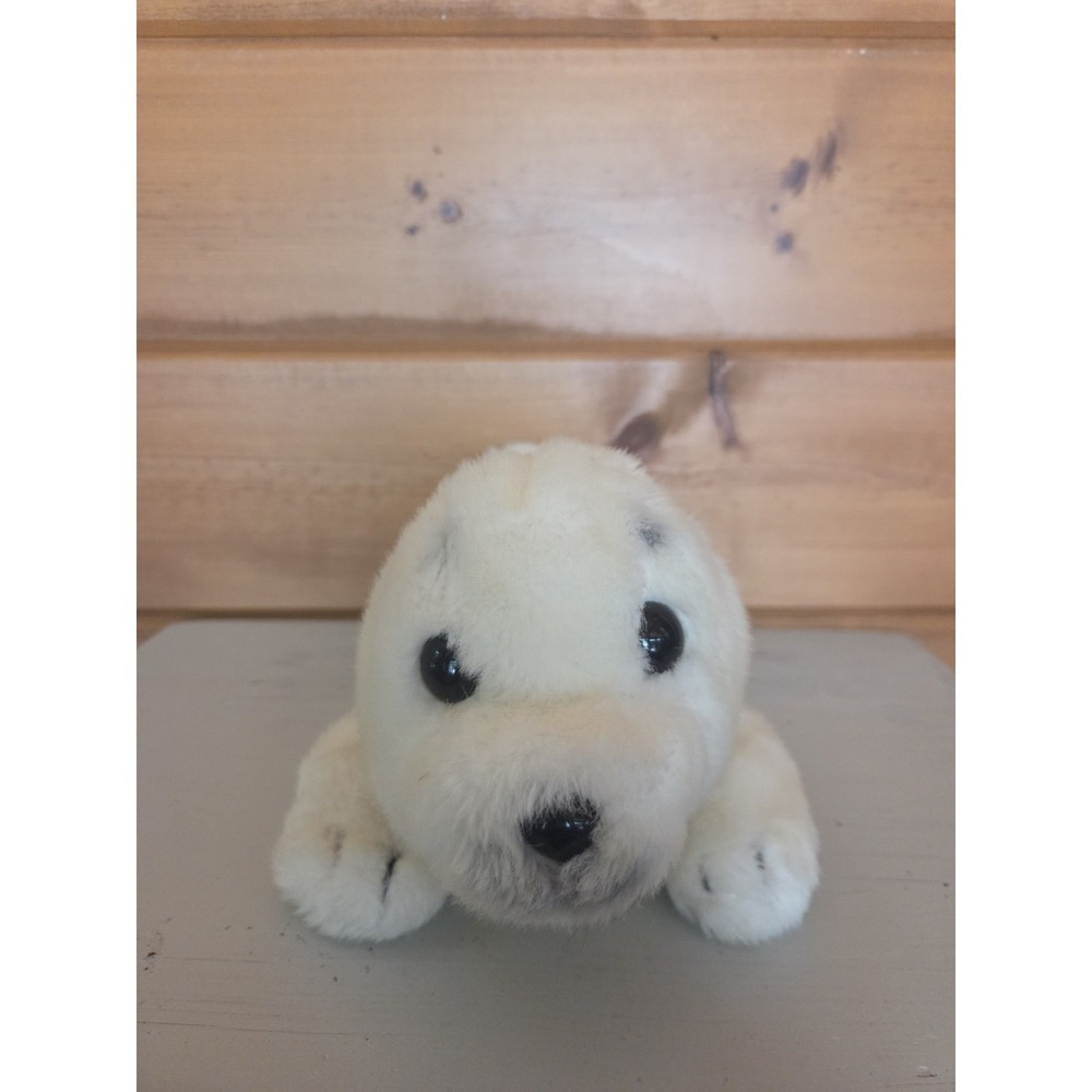 Dakin Seal Puppet Plush White With Black Eyes Stuffed Animal Toy F42